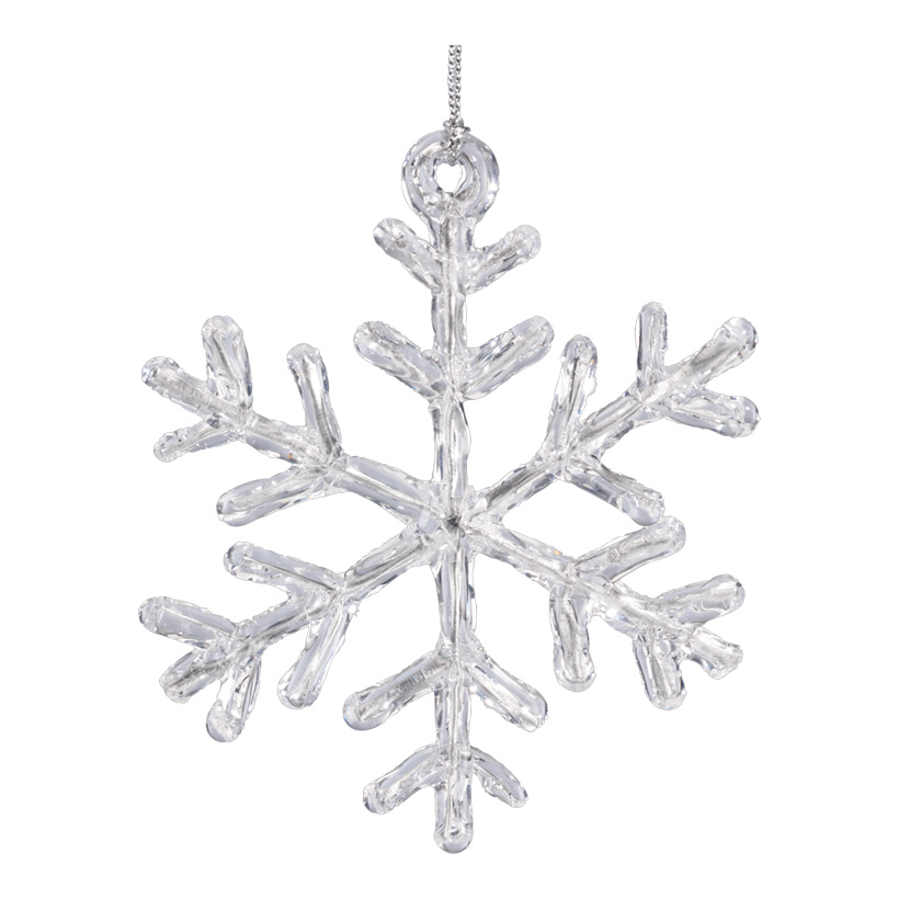 Schneeflocke, Ø 10cm, mit Hänger, Kunststoff