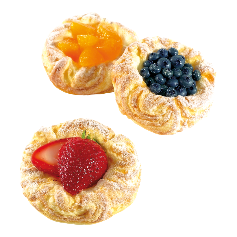 # Danish pastry with fruits 9 cm Ø soft foam, 3 pcs./bag