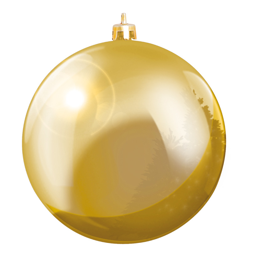 Weihnachtskugel, Gold, Ø 6cm, 12 Stk./Blister, aus Kunststoff, Schwer entflammbar nach B1, UV-beständig