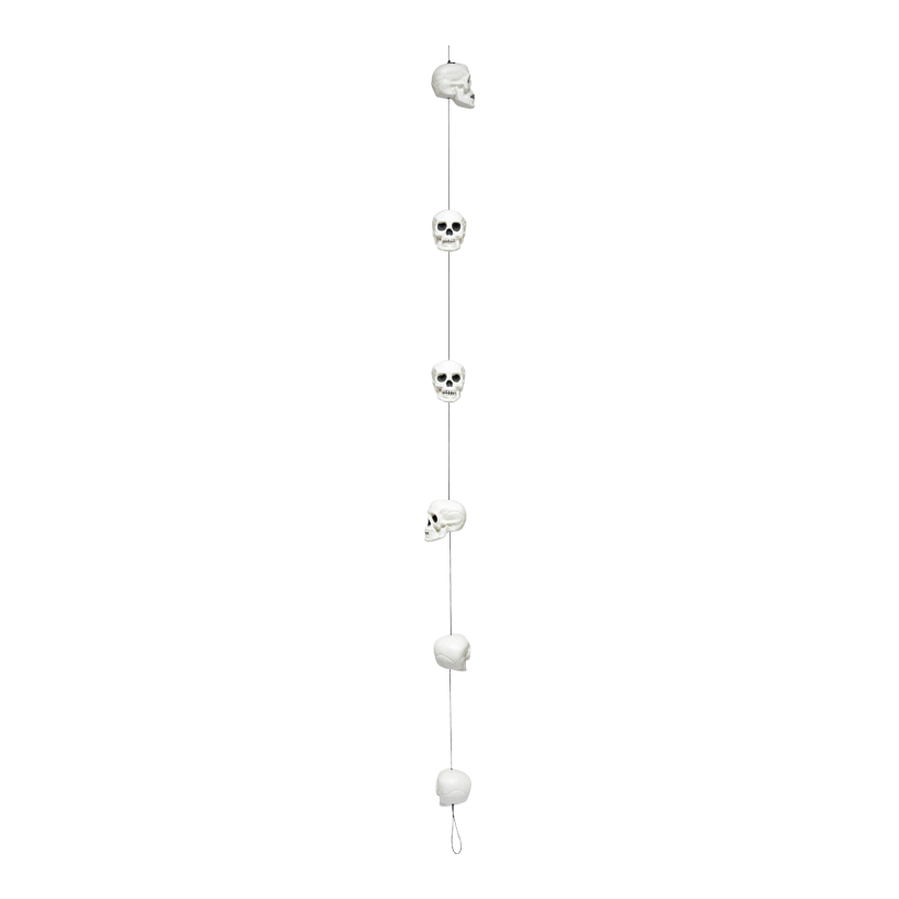 Skull garland, 180cm Totenkopf: ⌀ 9cm 6-fold, out of plastic, to hang