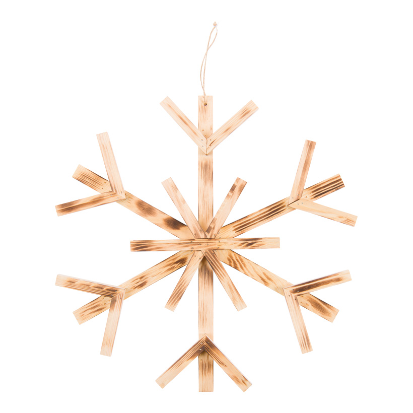 Flocon de neige en bois, 40x40x2,5cm avec suspension