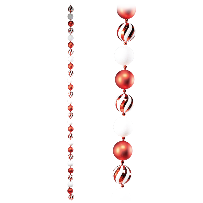 Christmas ball garland, 270cm out of plastic, consisting of 57 balls