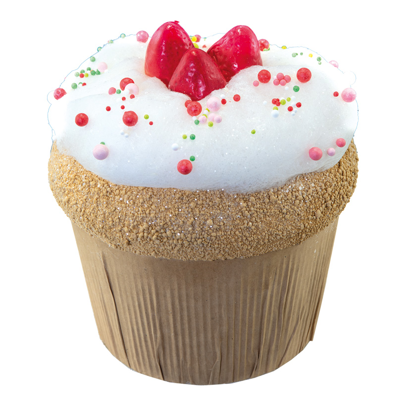  Erdbeer-Cupcake, H: 18cm XL, aus Hartschaum