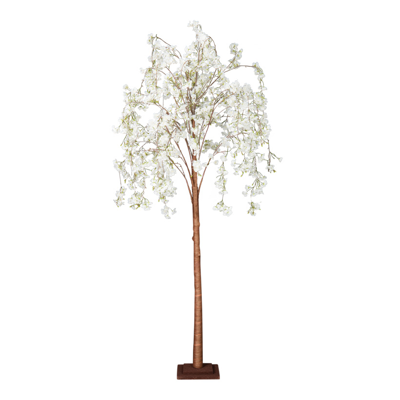 Cerisier en fleurs, 180cm  Holzfuß: 20x20x4cm, Tronc en carton dur, fleurs en soie artificielle