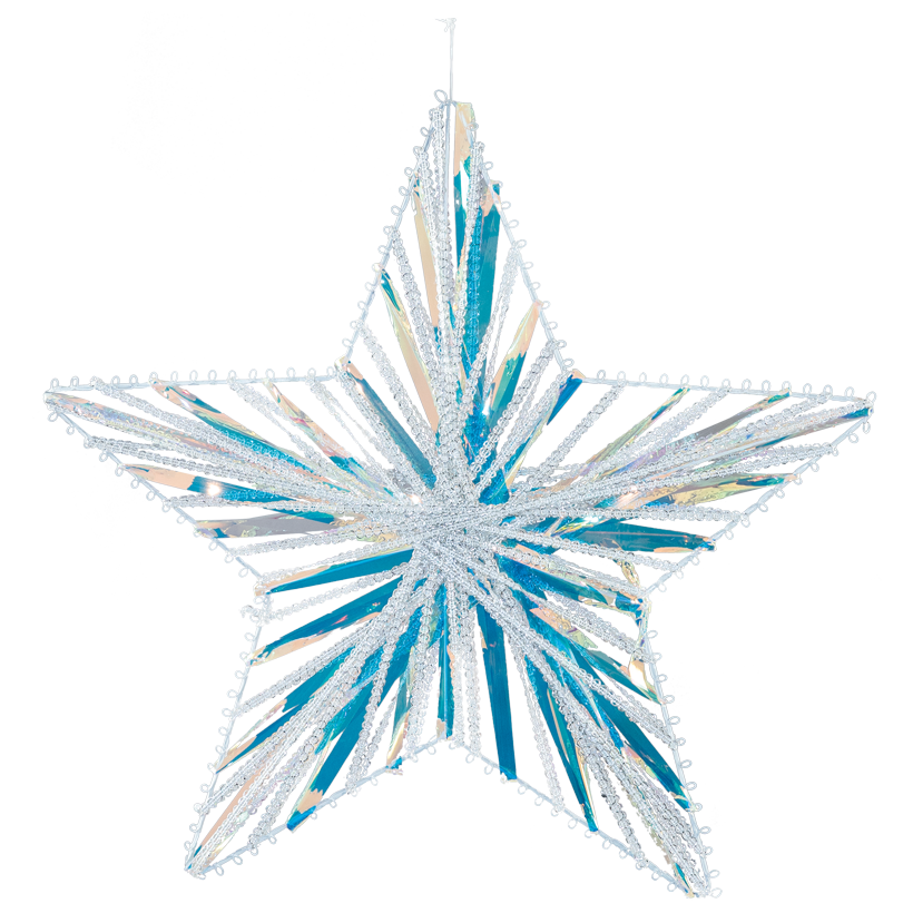 Star, with hanger, Ø 40cm out of fabric, foil and metal