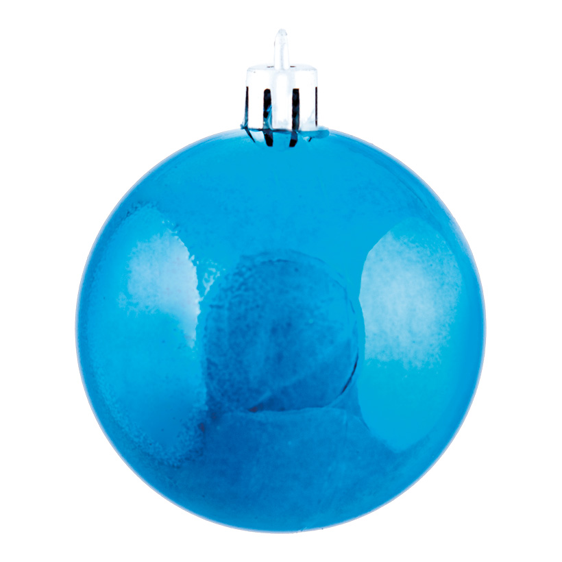Boule de Noël, bleu foncé brillant, Ø 6cm 12 pièces / blister