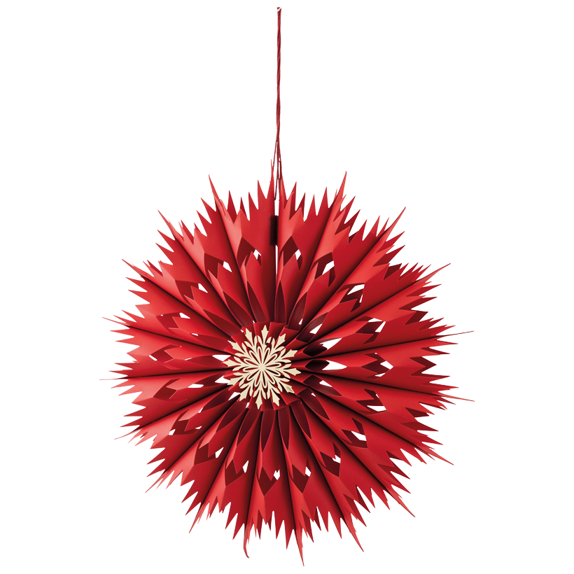 Snowflake, with metal star, Ø 60cm out of paper, foldable, with cord and Velcro strip