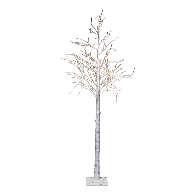 LED birch tree 200cm Holzfuß: 24x24x3cm with 96 LEDs, out of plastic, 5m supply cable, IP44 transformer, 24V