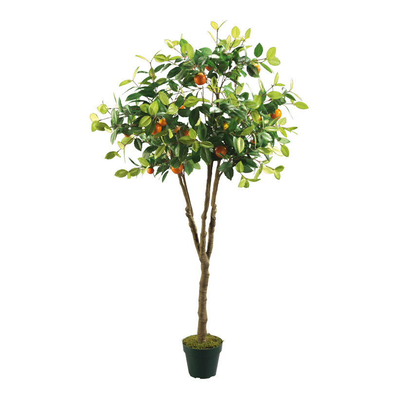 Orangenbaum im Topf, 150cm, Kunststoff, Kunstseide