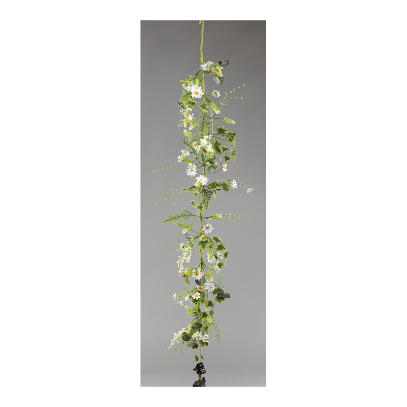 Daisy garland, 150cm out of artificial silk/plastic, flexible, one-sided decorated