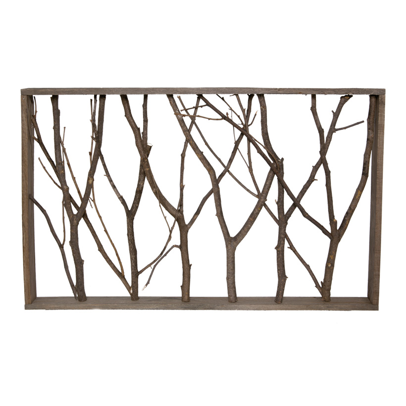 Frame with twigs, 57x37cm, wood