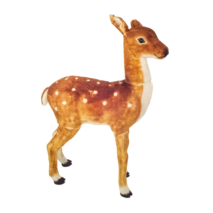 Standing fawn, 90cm, assemblable, made of hard foam material  covered in artificial fur