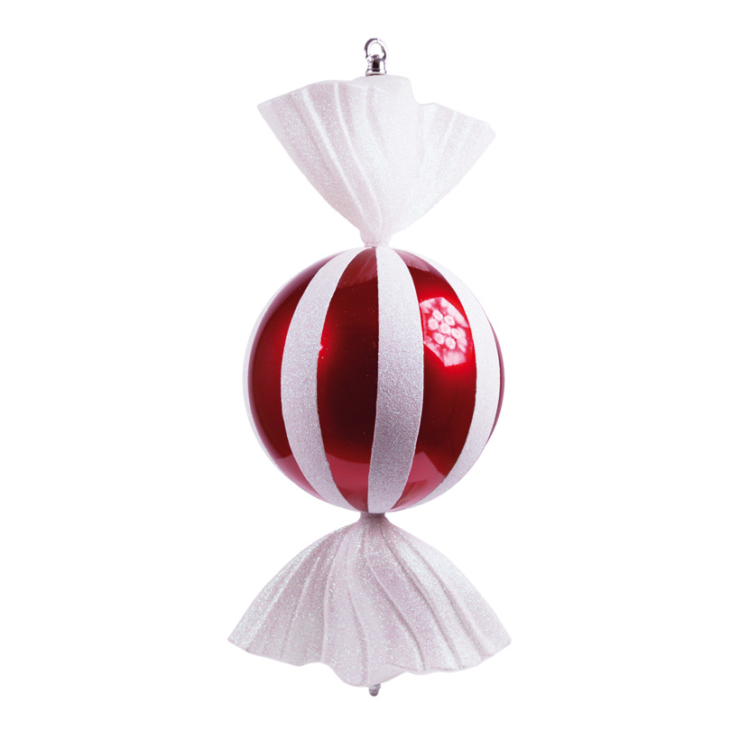 Bonbon, Ø 20cm, 47cm, rund, mit Hänger+Glitter, Kunststoff