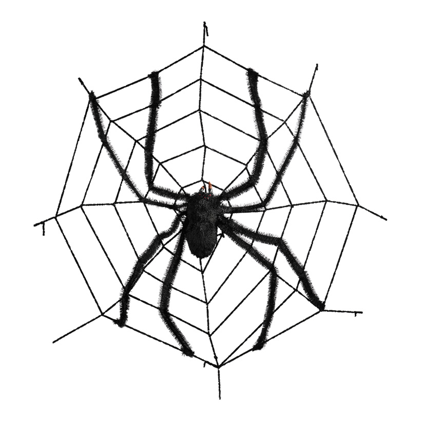 Spiderweb with spider, Ø 150cm, plastic, synthetic