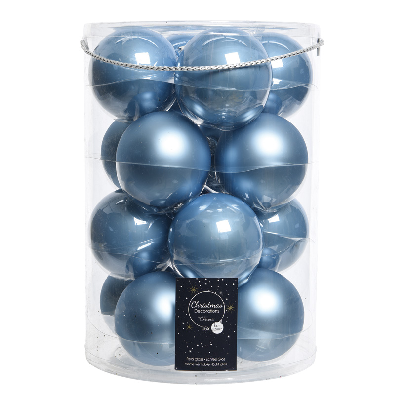 # Set of 16 Christmas balls, Ø 8cm 8x shiny, 8x matt