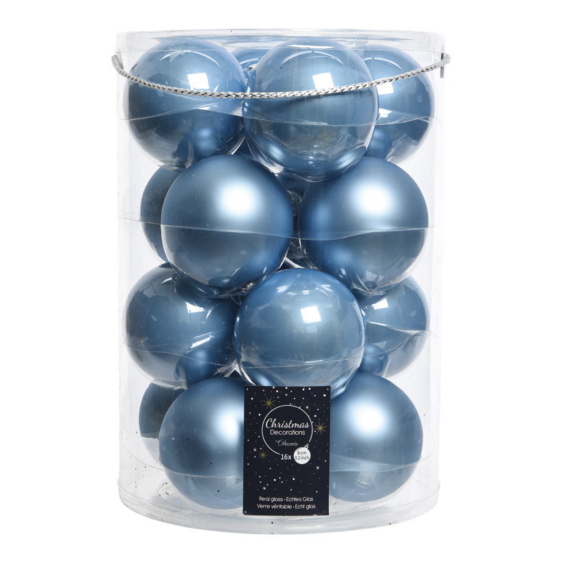 # 16 Boules de Noël dans un ensemble , Ø 8cm 8x brillant, 8x mat