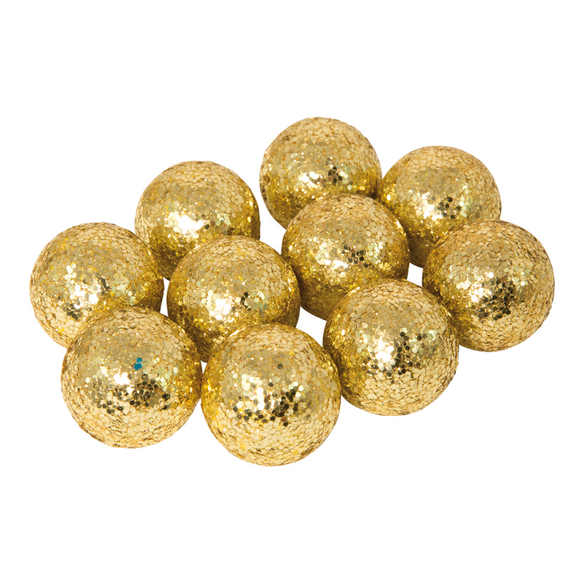 Balls with glitter, Ø 3cm, 24pcs./blister, styrofoam