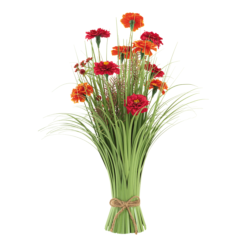 Bundle of grass with carnations, 50cm Fuß: Ø 8cm, Breite: 30cm out of plastic/artificial silk