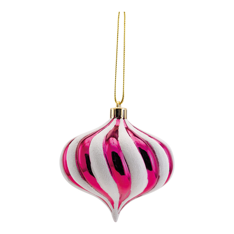 Ornament, Ø 10cm aus Kunststoff, zwiebelförmig, mit Hänger