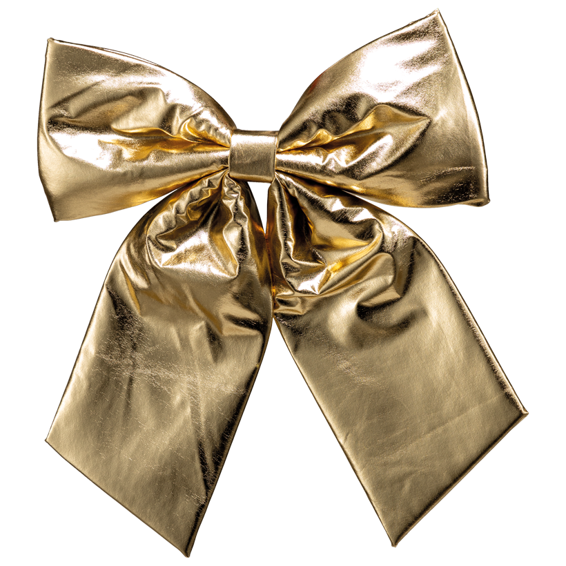 Bow, shiny, lightly padded, 35x30cm out of polyester, with wire for fastening, for indoor and outdoor