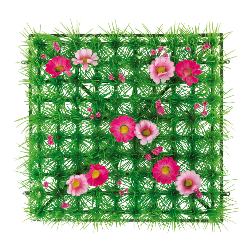 Grasplatte "Anemonen", 25x25cm, Kunststoff, Kunstseide