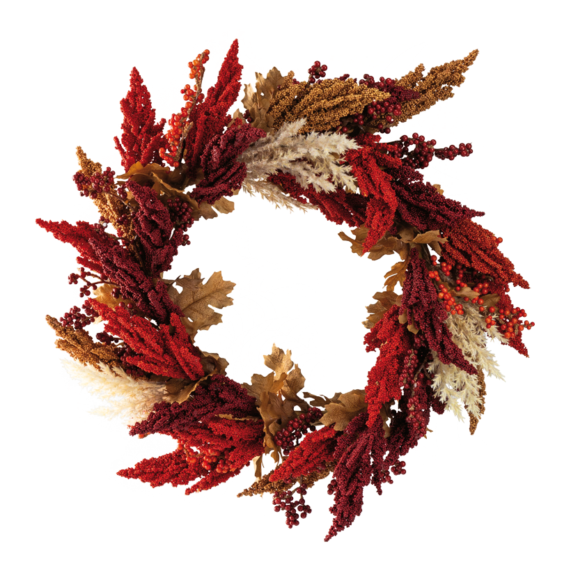 Autumn wreath, 55cm innen Ø 31cm out of plastic/styrofoam, with various berries
