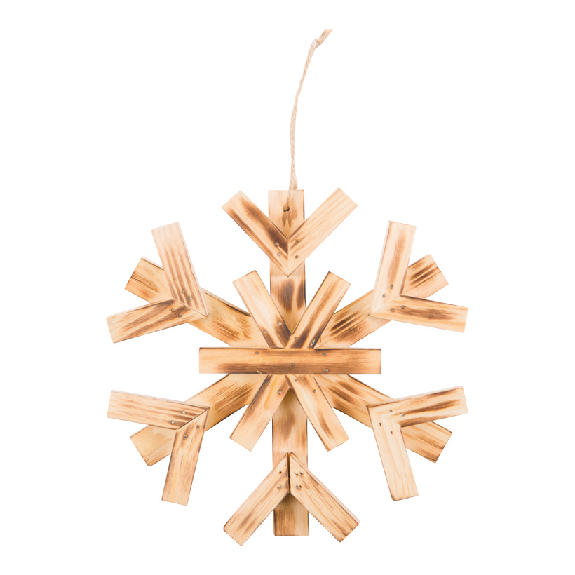 Flocon de neige en bois, 20x20x2cm avec suspension