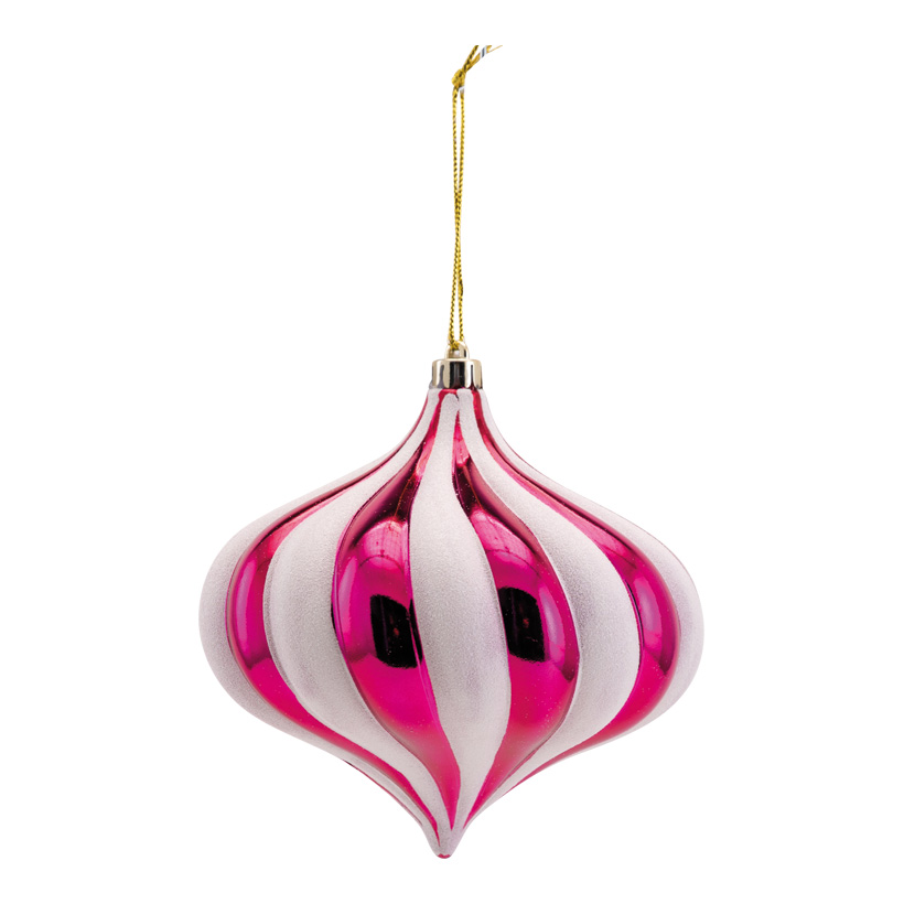 Ornament, Ø 14cm aus Kunststoff, zwiebelförmig, mit Hänger
