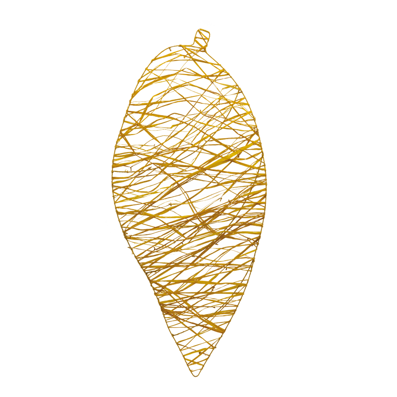 Palm leaf, 90x40cm out of natural material/metal, flat