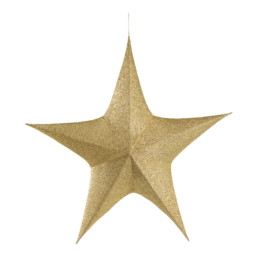 Textilstern, 150cm 5-zackig, glitzernd, faltbar, mit Hänger und Reißverschluss