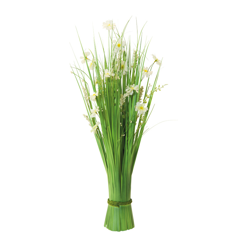 Bundle of grass with spring flowers, 70cm Ø30cm out of plastic/artificial silk