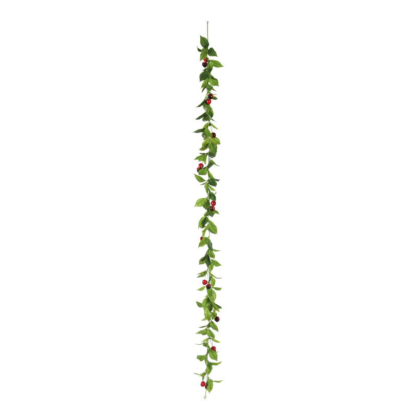 Kirschgirlande, 180cm 20 Kirschen, mit Blättern