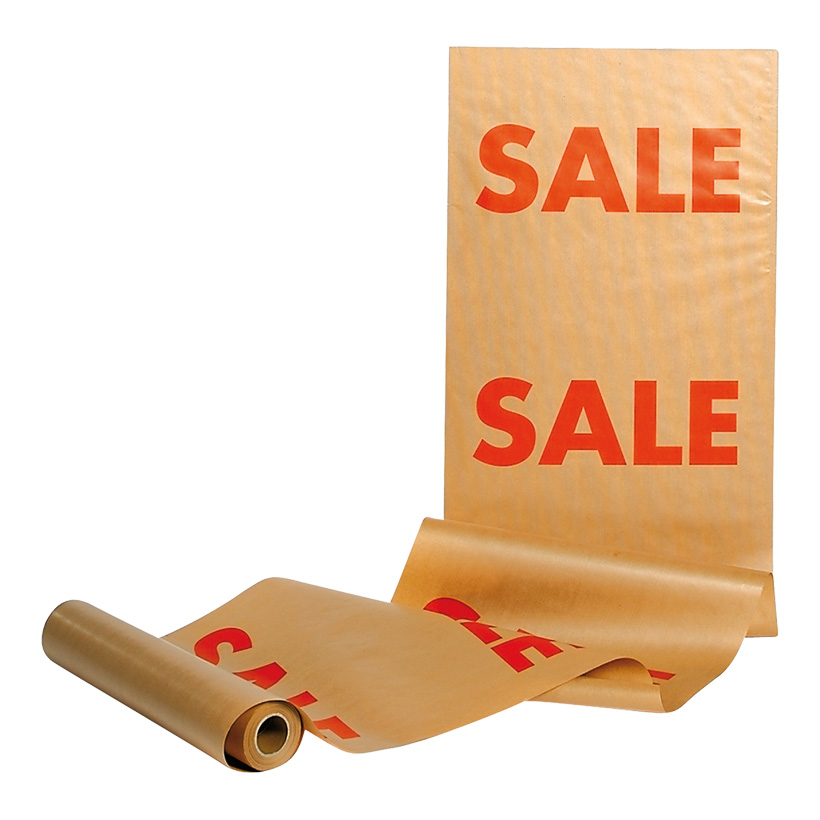 # Natron Kraft Papier"SALE" 50 cm breit, 50 m Rolle Papier, rot bedruckt