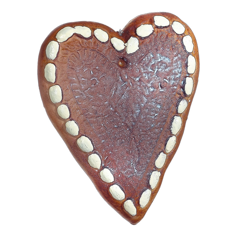 Gingerbread heart, Ø 22cm, styrofoam, with nylon hanger