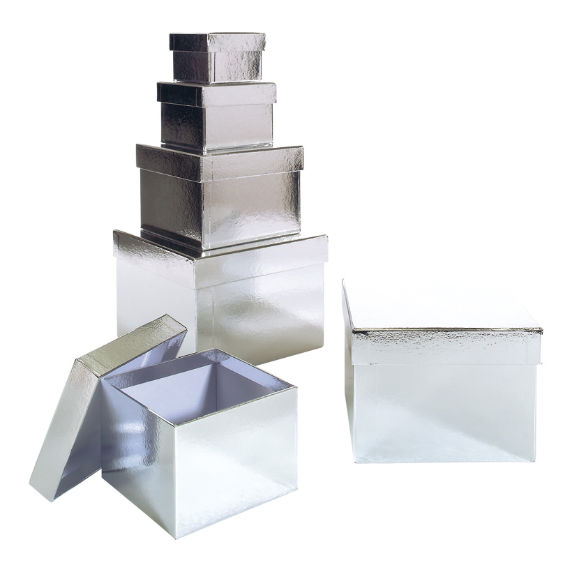 Set de cartonage-cadeaux, 8x8x5,5cm - 18x18x13cm, 6pcs., quadrique