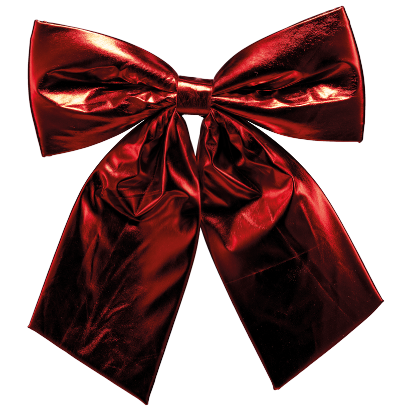 Bow, shiny, lightly padded, 35x30cm out of polyester, with wire for fastening, for indoor and outdoor