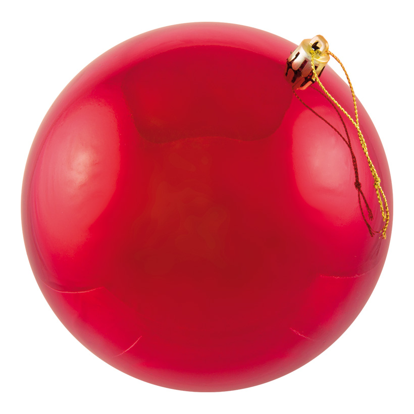 Boule de Noel, rouge, Ø 6cm, 12pcs./blister, sans soudure, brillant