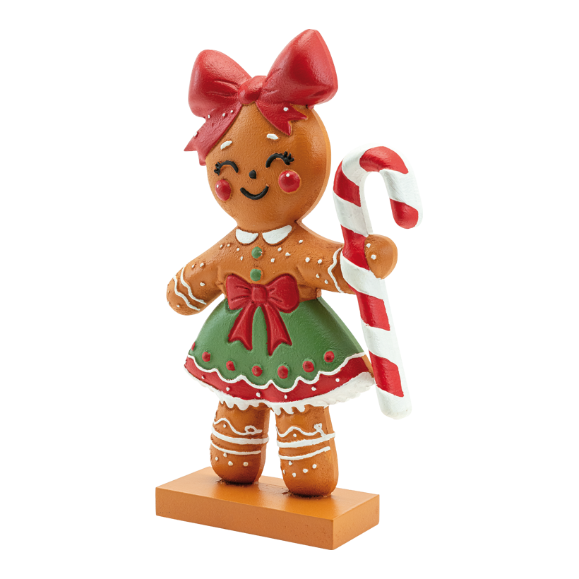 Lebkuchenfigur "Mädchen", 31x19x6cm Standfuß: 24x9x3cm aus MDF