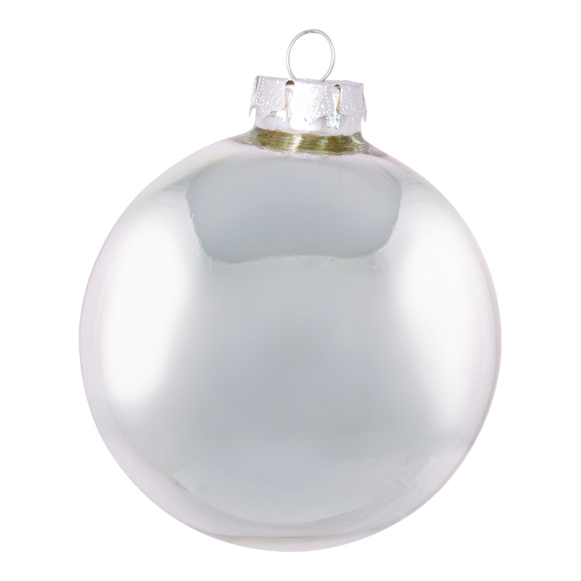 # Christmas balls, silver shiny, Ø 6cm, made of glass, 6 pcs./blister