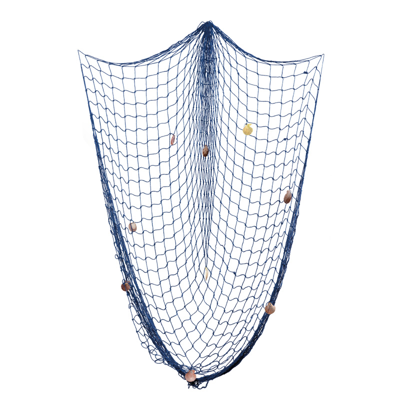 Fischernetz, 150x200cm aus Baumwolle, mit echten Muscheln