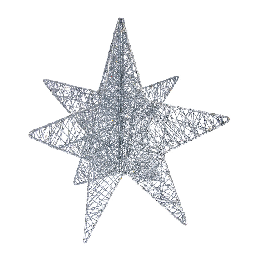3D wire star, Ø 50cm foldable, with 30 LEDs, 1,5m power cord, IP44