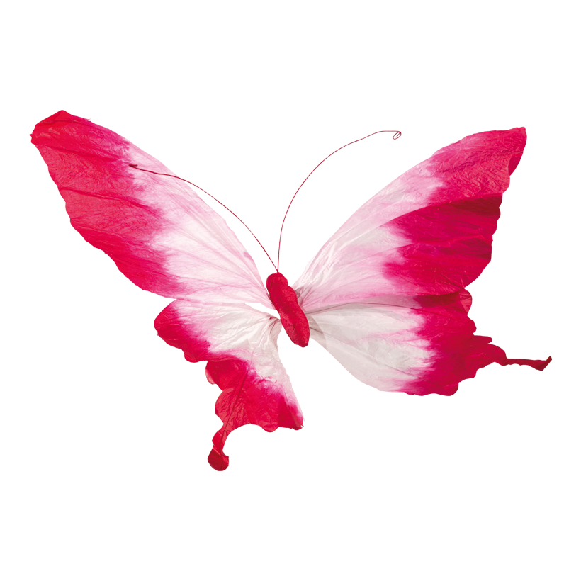 Schmetterling mit kurzem Stiel, 60x37cm Stiel: 12cm aus Papier, biegsam
