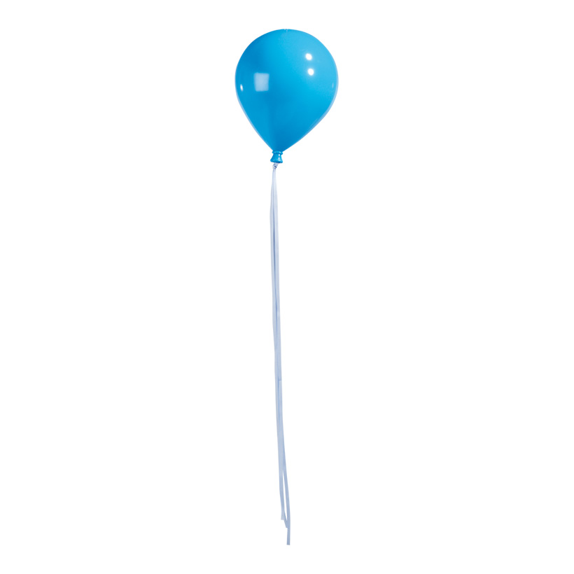 Ballon mit Hänger, Ø 20cm, 25,5cm, mit Bänder: 100cm, Kunststoff