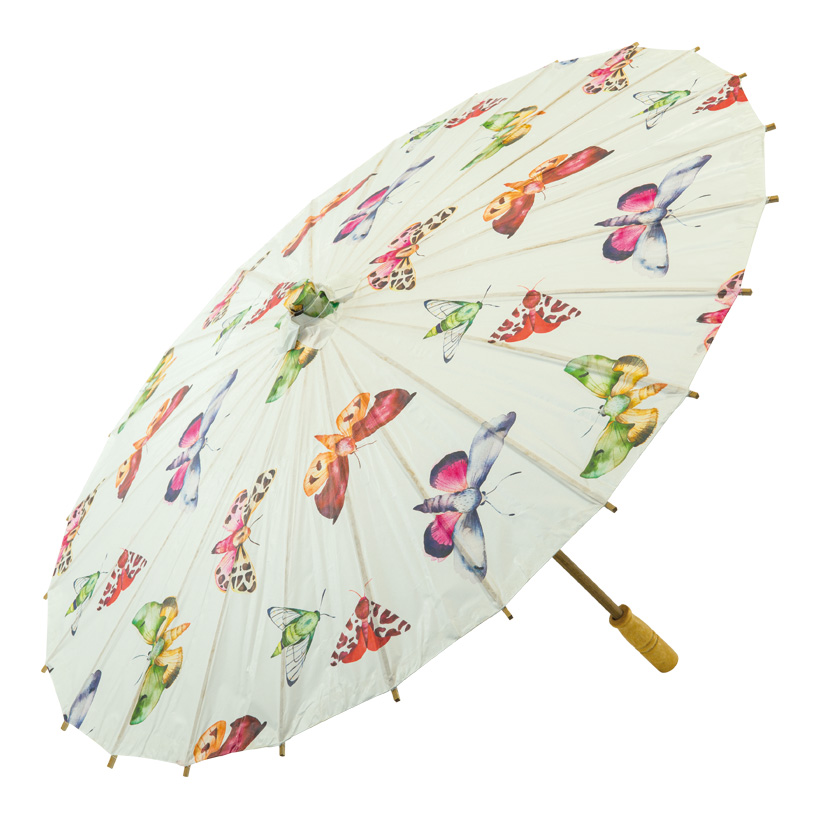 Papierschirm, Ø 84cm faltbar, mit Schmetterlingsmuster