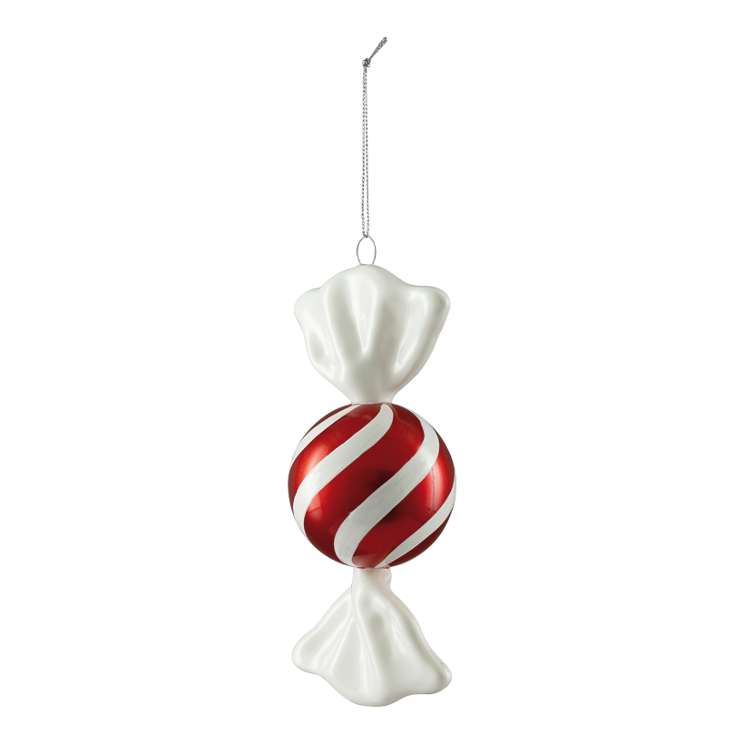 Bonbon, 20cm aus Kunststoff, rund, Ø 9cm, mit Hänger