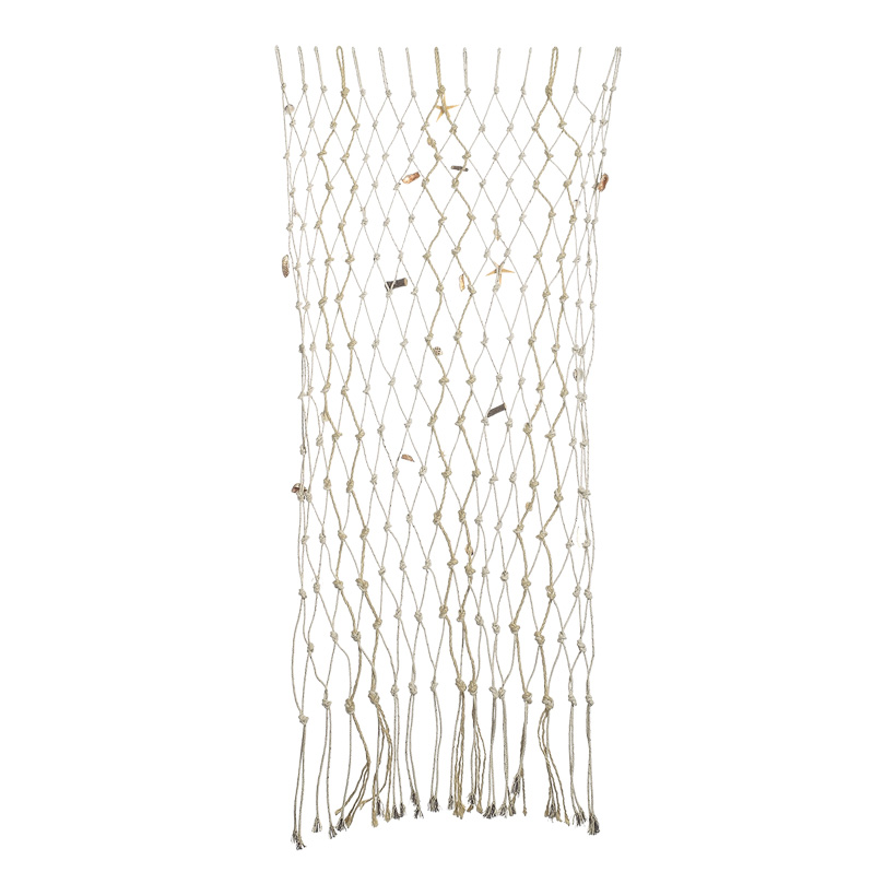 # Fischernetz 100x150 cm Naturmaterial, mit Muscheln