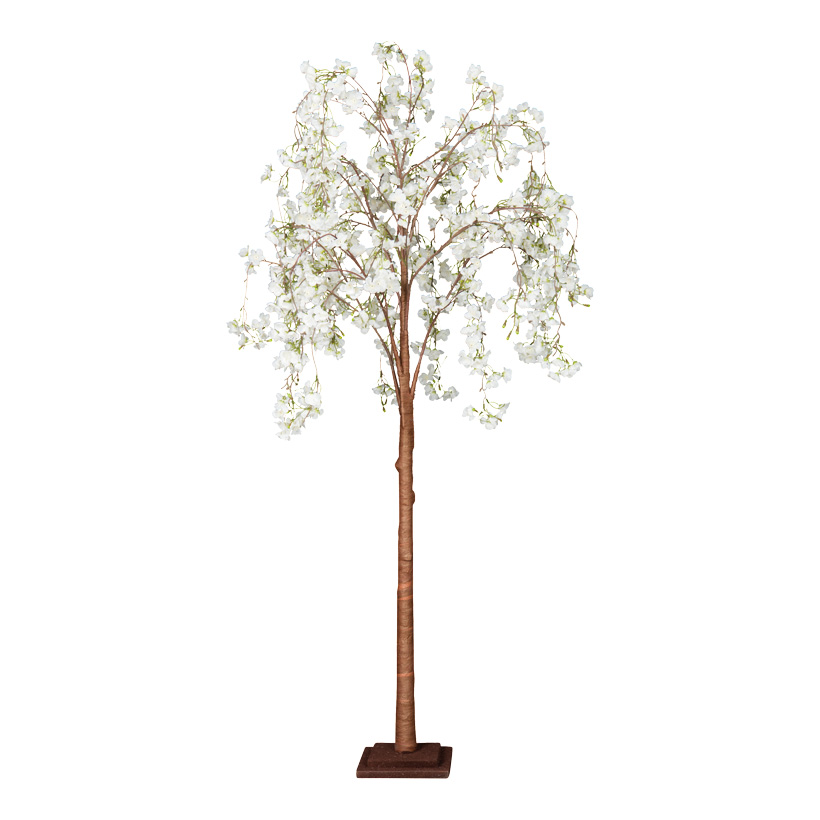 Kirschblütenbaum, 160cm Holzfuß: 20x20x4cm, Stamm aus Hartpappe, Blüten aus Kunstseide