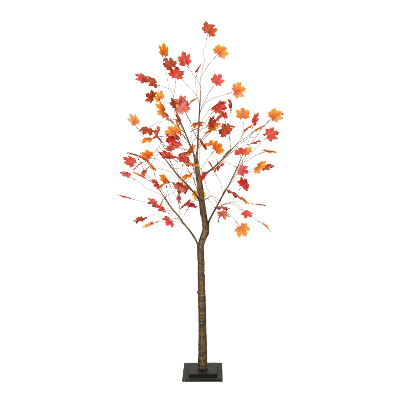 Maple tree, 200cm wooden trunk, leaves made of artificial silk, wooden base: 24x24x4cm