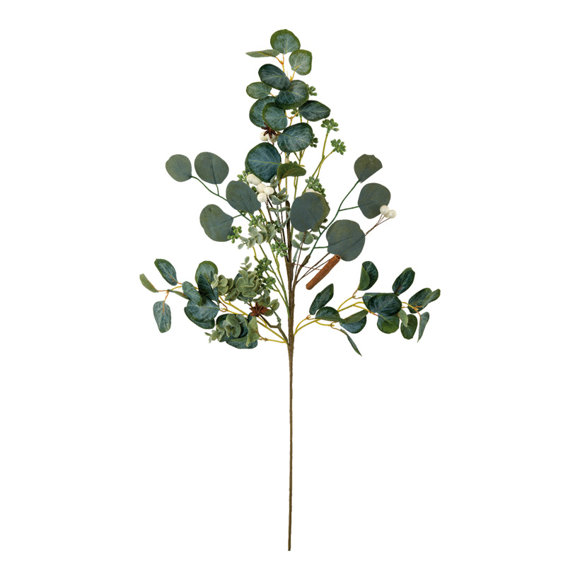 Branche d'eucalyptus, 70cm en plastique et soie artificielle