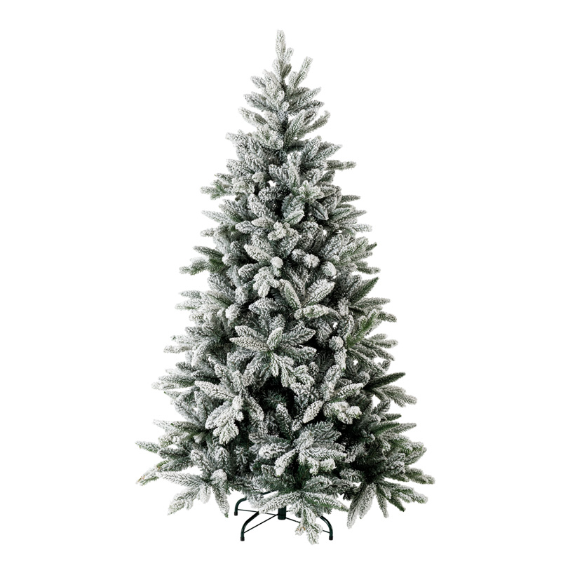 Noble fir, 210cm Ø ca. 120cm snowed, 1401 tips, PE/PVC-Mix, with metal stand